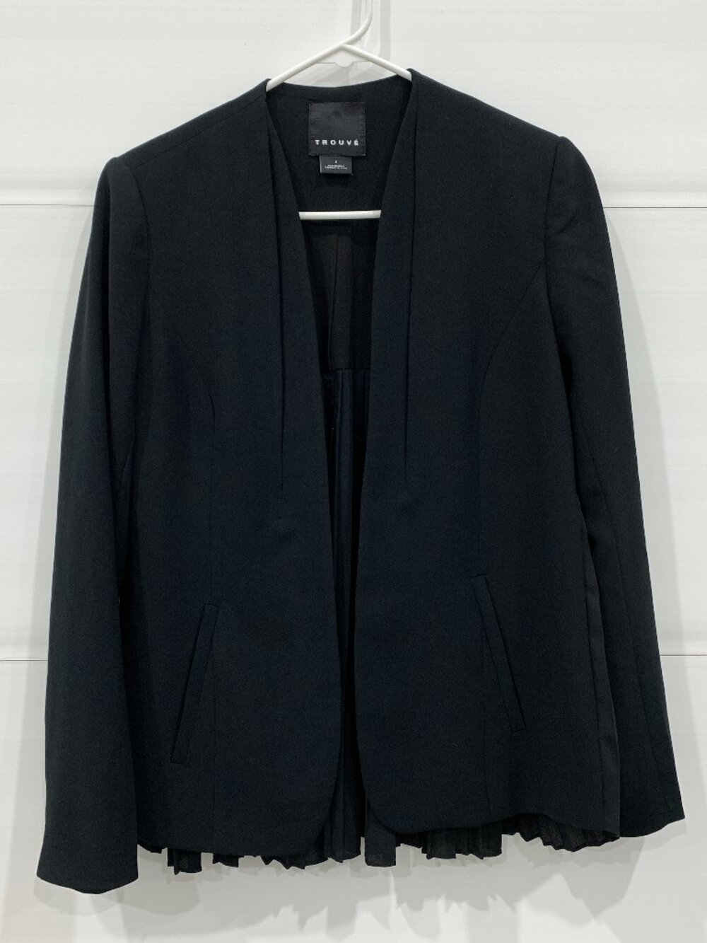 Trouve Black Swing Blazer with Sheer Flowy Back Detail